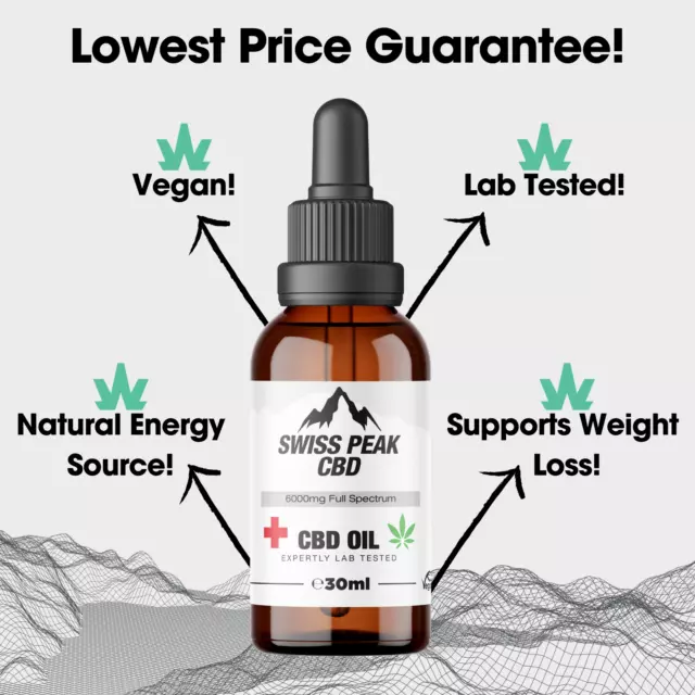 6000mg!!! of CBD, Award-Winning CBD Oil by Swiss Peak, sleep, anxiety & stress 2