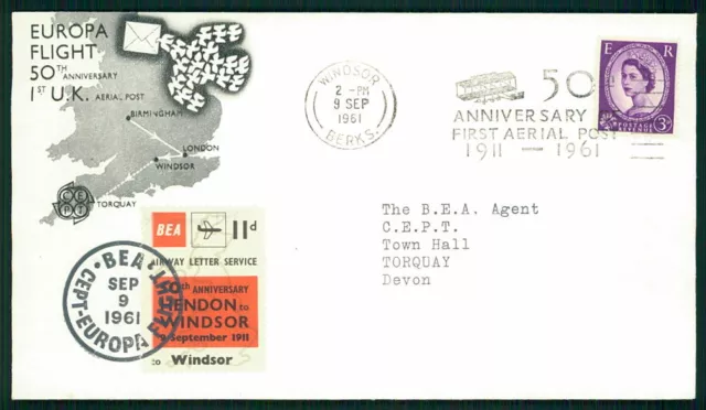 GB UK FLUGPOST 1961 EUROPA CEPT BRIEFTAUBE TAUBE PIGEON COLOMBE gi52