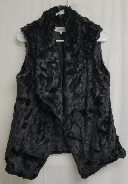 Wildflower Women's Faux Fur Vest, Black, Medium, NWT, 70% Off!