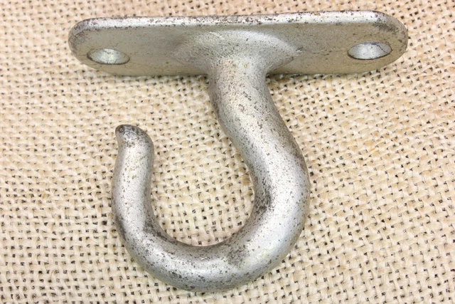 Old Plant Hook Porch Lamp Ceiling Wash Line Galvanized Vintage Cast Iron unused 2