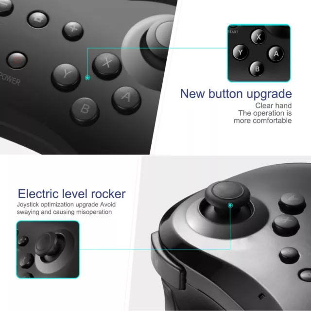 New Black High Quality U Pro Bluetooth Wireless Controller for Nintendo Wii U 3