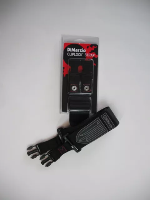 DiMarzio John Petrucci Nylon ClipLock Strap Regular Length DD2200JP Red Stitch