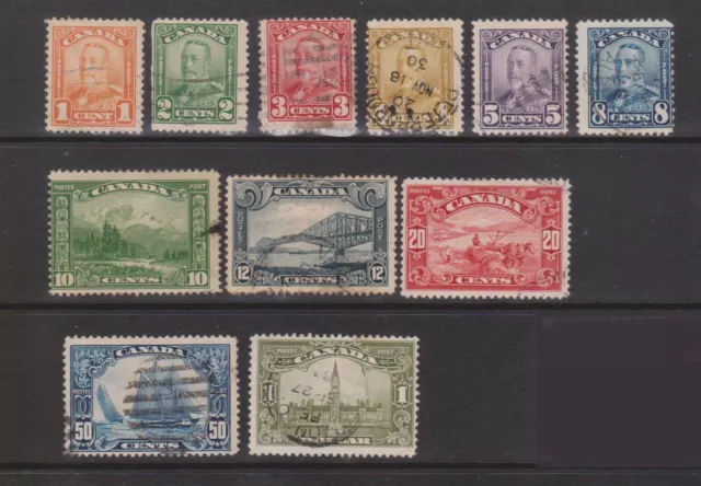 F208-38 1928-9 Canada set of 11stamps KGV Scroll series 1c to $1 One Dollar AM