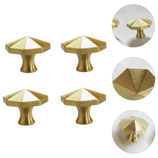 4 Pcs/ Cabinet Knobs Copper Drawer Handle Vintage Decor 8