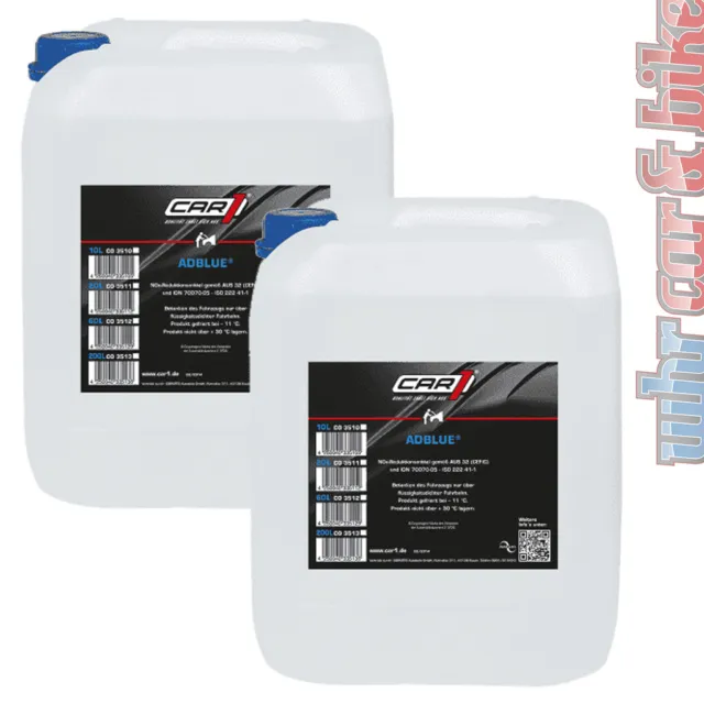 AdBlue® aditivo combustible 2x 10L Car1 solución de urea para diésel con sistemas SCR