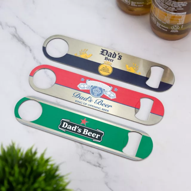 Personalised Beer Bar Blade Dads Beer Bottle Opener Printed Stainless Steel