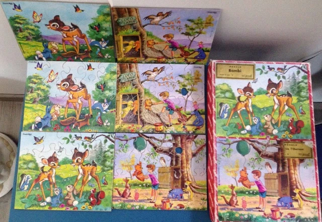 3 PUZZLES ANCIENS en bois, cartes France, Europe et monde XIX ° G