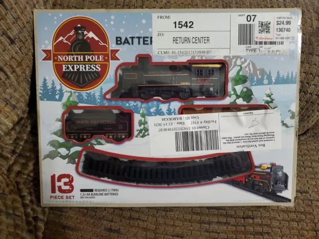 NORTH POLE EXPRESS Train Set 13 PC Battery Operated Track Rail
