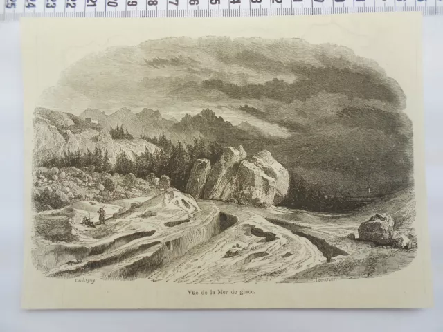 G71  / Gravure 1877 /  Vue De La Mer De Glace