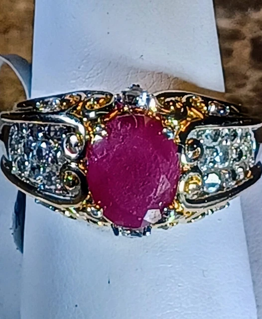 Cwe Charles Winston 925 Sterling Silver Cz Genuine Ruby Ring Sz 10 Cwe Charles Winston 925 Sterling Silver Cz Genuine Ruby Ring Sz 10