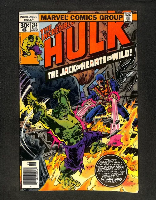 Incredible Hulk #214 Jack of Hearts! Marvel 1977