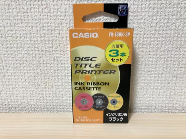 Casio Black Ink Ribbon Disc Title Printer TR-18BK-3P 3pcs Japan