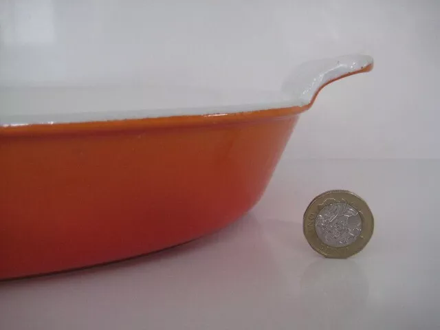 LE CREUSET COUSANCES ENAMEL CAST IRON OVAL GRATIN BAKING OVEN DISH ORANGE sz 32 3