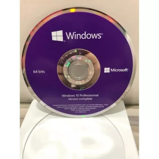 DVD Windows 10 Pro 64 Bit ( DVD uniquement : pas de licence )