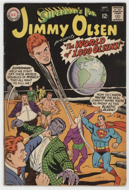 Supermans Pal Jimmy Olsen 105 DC 1967 FN Curt Swan Elastic Lad World Of 1000