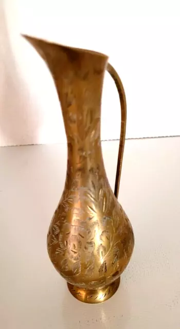 Vintage Brass Bud Vase, Shape of a Pitcher