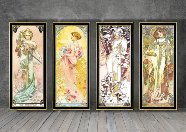 Alphonse Mucha The Seasons 1900 CANVAS PAINTING PRINT WOMEN ART  1515Y
