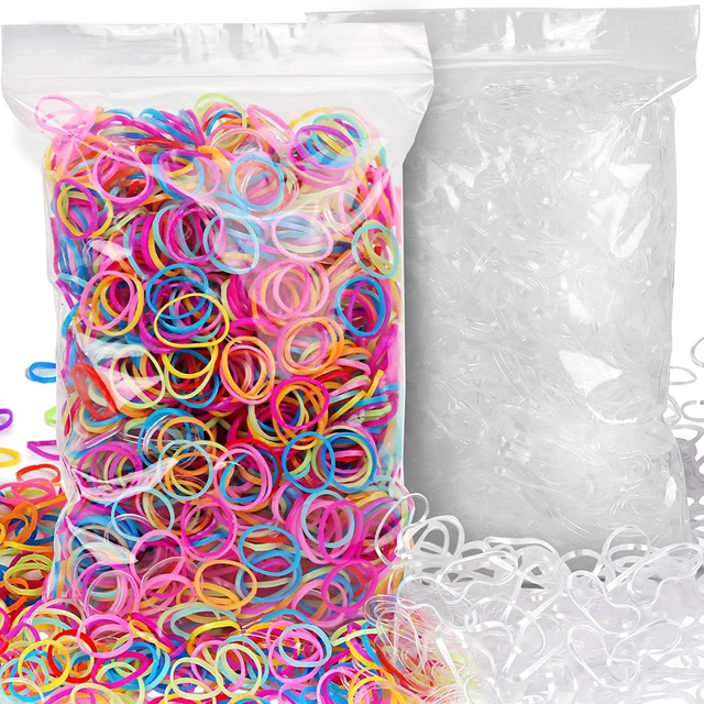 4000Pcs Elastic Hair Bands, Clear Hair Elastics Small Mini Girls Rubber Bands Ba