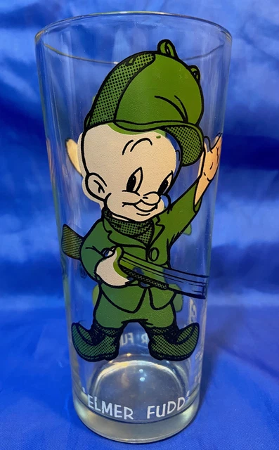Looney Tunes Elmer Fudd Pepsi Glass 1973 16oz Brockway White Lettering