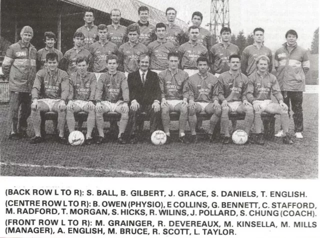 Colchester United Football Team Photo 1989-90 Season