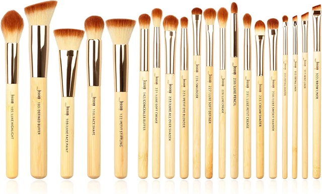 Jessup Marca 20pz Bellezza Pennelli in bambù per trucco professionale Set Trucco