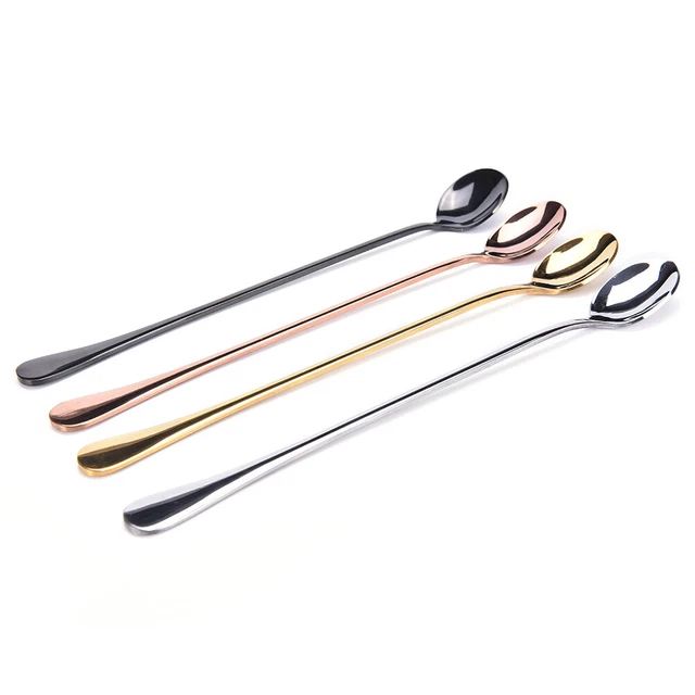 Cucchiaio da caffè con manico lungo in acciaio inox gelato tè zuppa di miele spoo da cucina Sg