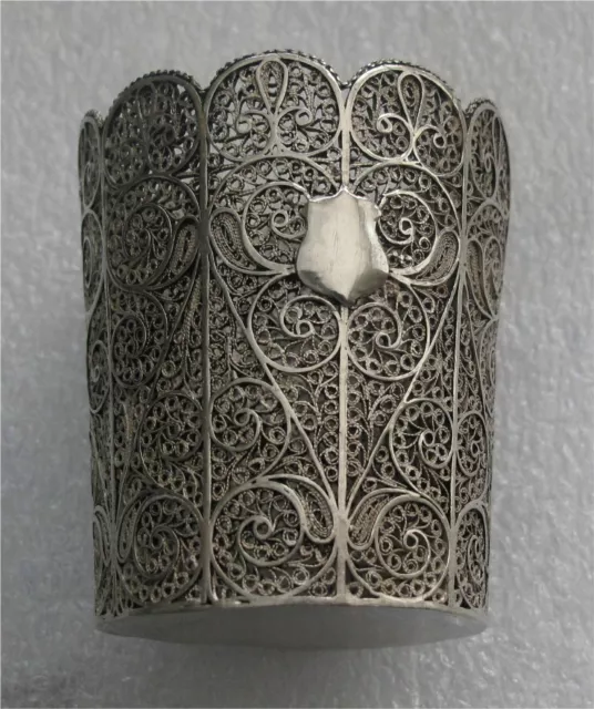 Russian Sterling Silver Filigree  Vase,  Bakou 1900'S, Empire 84 Standard