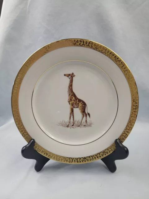 Vintage Gold Buffet Royal Gallery Wildlife Plates 2000 Giraffes Set/2 EUC.    24