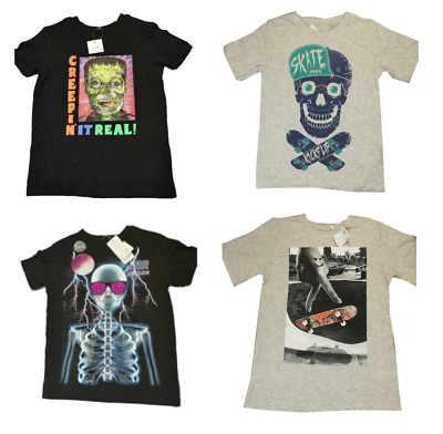 Children Boy Kids Tshirt Top Stylish Novelty Skeleton/Skull Tee Christmas Gift