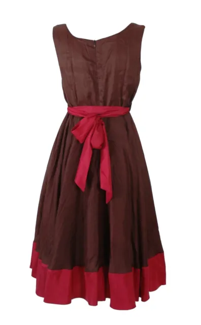 NEW 100% Habotai Silk Dress by Marmalade Chocolate & Pink dress UK 10 RRP £165