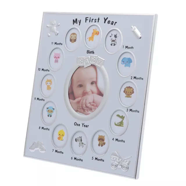 DIY 12 Month Baby Growth Record Photo Frame - Newborn Boy Gift