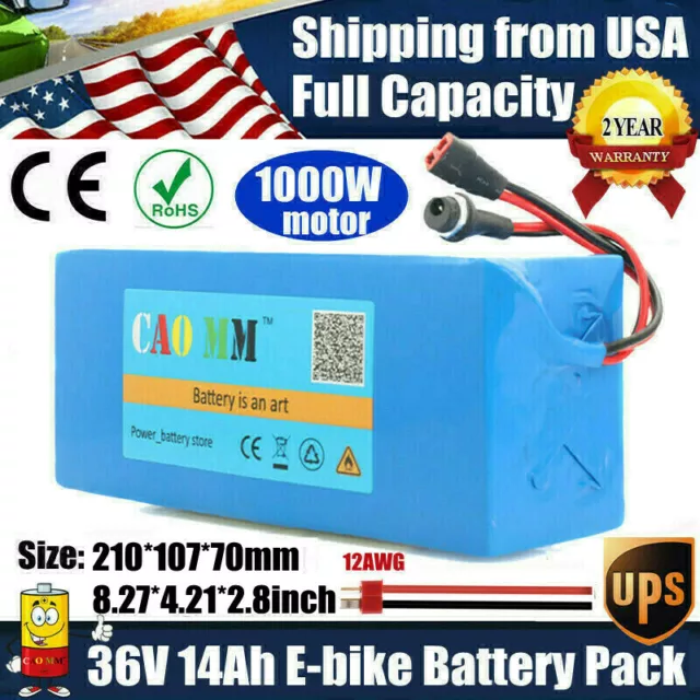 36 Volt Lithium li-ion Batteries Pack ≤1000W Ebike Electric Scooter Kit  XT-60/90