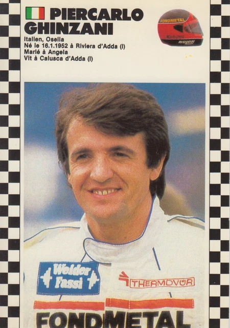 Carte Autographe Dédicacée D'Alessandro Nannini – Pilote De F1 Des Années 80 – Collection Motorsport