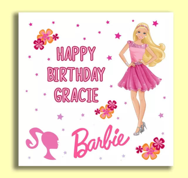 BIGLIETTO DI COMPLEANNO personalizzato BARBIE ispirato, biglietto di  compleanno Barbie bambini, aggiungi nome EUR 3,74 - PicClick IT