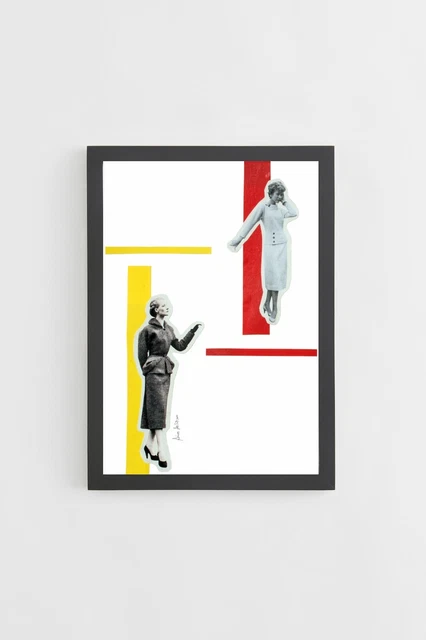 Stampa digitale a colori con cornice nera - Vintage Women