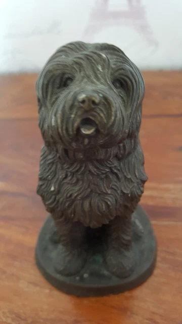 lovely old metal old english sheepdog possibly bronze