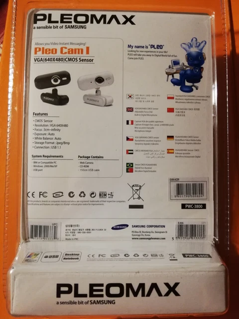 PLEOMAX BY SAMSUNG Pleo Cam I - Web Cam USB 1.1 - Nuovo per PC Vintage ...