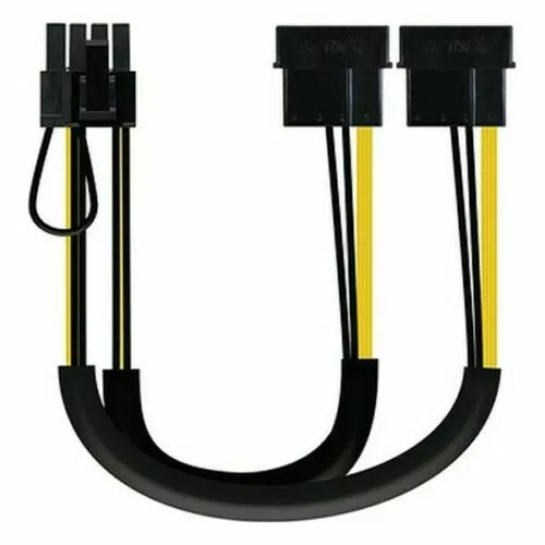 Câble 20 cm adaptateur alimentation 2x Molex vers PCI-e 6+2 pour carte graphique