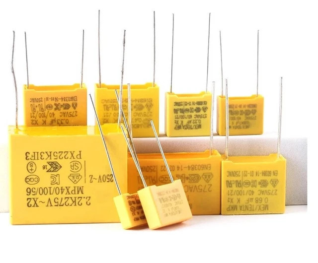 Condensateur MKP X2 0.22µF 310Vac 15mm - Marque Kemet R463I322050M2K - Neuf - Pour électronique