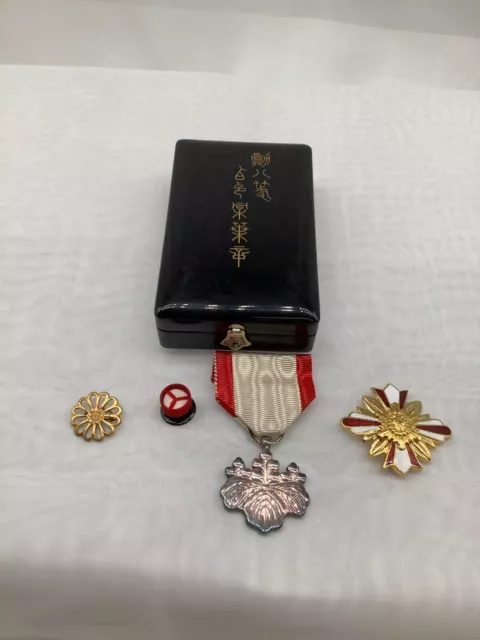 Japanese War Medal 3set Kun Hachito Touyou Silver Abbreviation