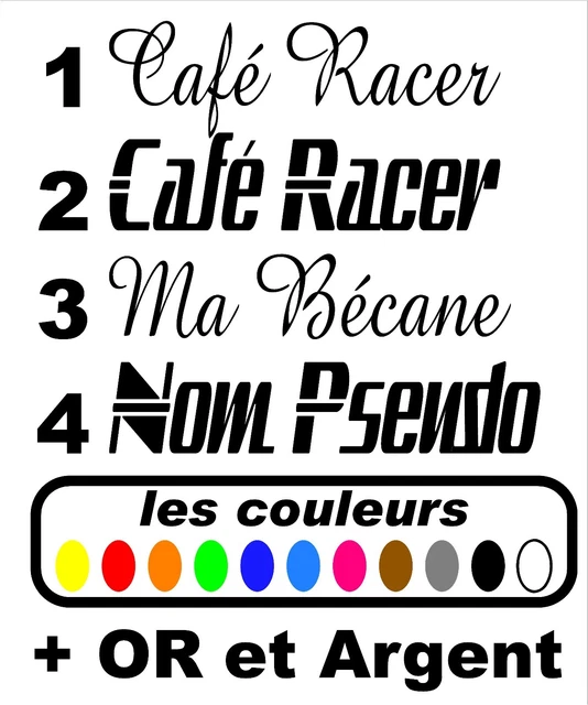 STICKERS AUTOCOLLANT RÉSERVOIR moto café racer / bobbers / scrambler / custom EUR 8,50 PicClick FR