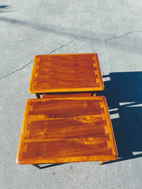 2 Vintage Walnut Lane Acclaim Side End Tables - REFINISHED - 27.5w X 20d X 20h