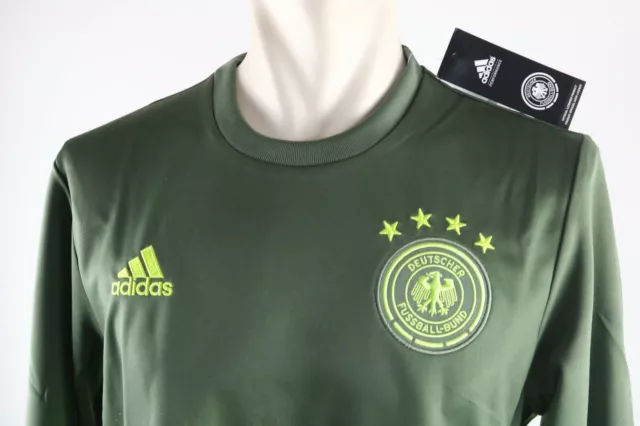 Deutschland Trikot Training LS Gr. S M L DFB 4 Sterne grün Shirt Warm up Neu 2