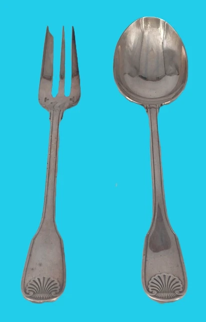 2 Couverts à Salade CHRISTOFLE – Métal Argenté – Modèle Vendôme 2 – Très Bon état