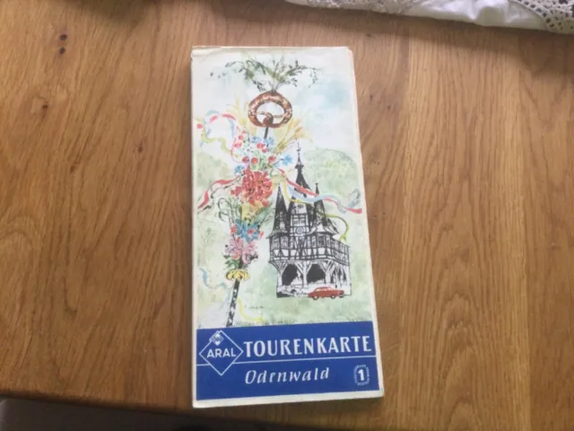 ARAL, Tourenkarte,   Odenwald, Landkarte , Urlaub; 60iger Jahre