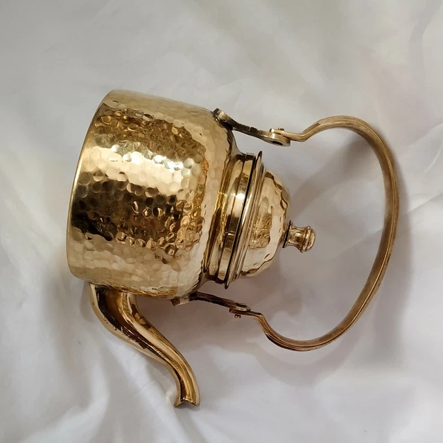 Pure Brass Hammered Coffee Kettle Tea Kettle Teapot Cooking & Serving 1 Liter
