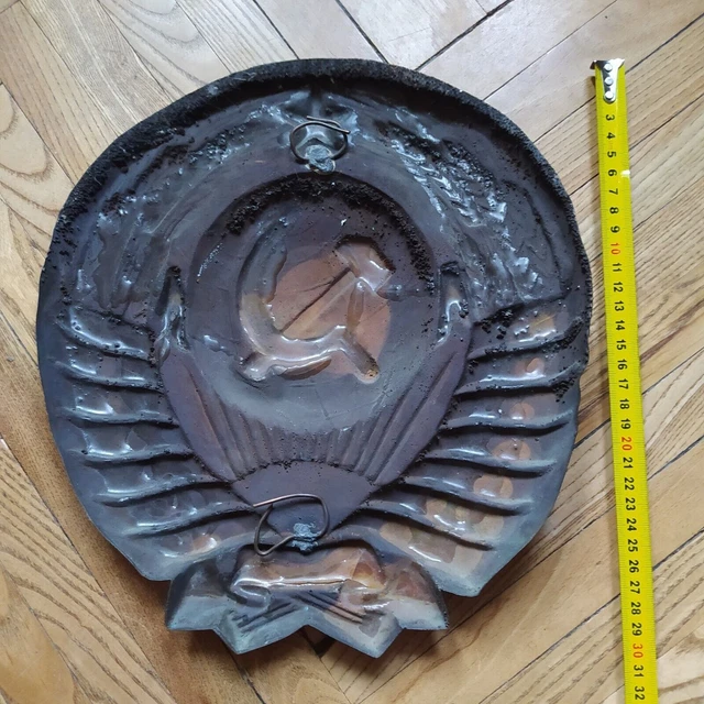 STATUA BASSORILIEVO ORIGINALE URSS Soviet russo BUSTO Pannello metallico 300mm 3