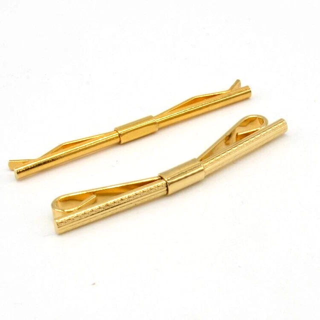 Collar Stay Bar Clips Lot of 2 Gold Tone Vintage Mens Jewelry W122