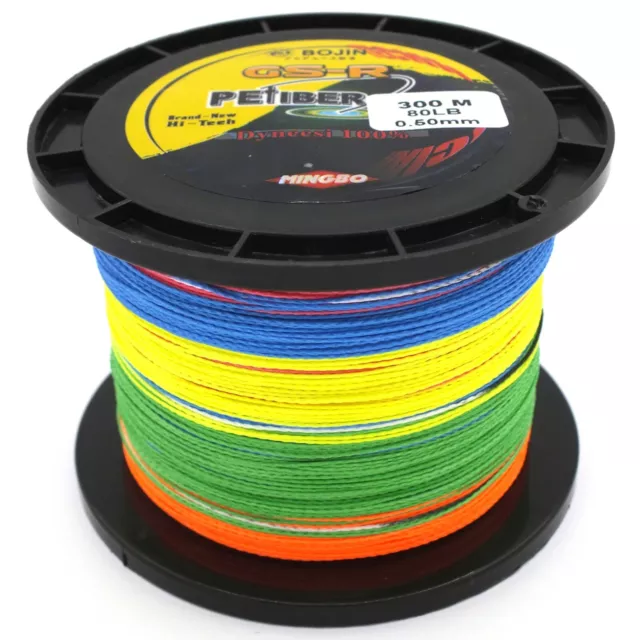 Gsr Pefiber Braid Fishing Line 80Lb 300M, 5 Colour Jigging 100% Uhmwpe Dyneesi