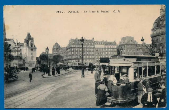 K4549 - UNE CARTE POSTALE ANCIENNE PARIS La Place Saint-Michel